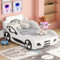 SogesHome Kinderzimmerbett Kinderbett 90 x 200 Flachbett Modell Autobett mit Unterbettstauraum Bettmaterial aus PU + MDF