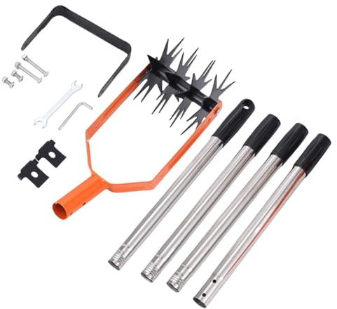 Coltivatore rotante, attrezzo per coltivare il giardino, motocoltivatore manuale per il giardino, robusto dissodatore per terreni duri e morbidi con impugnatura antiscivolo per prati e giardini