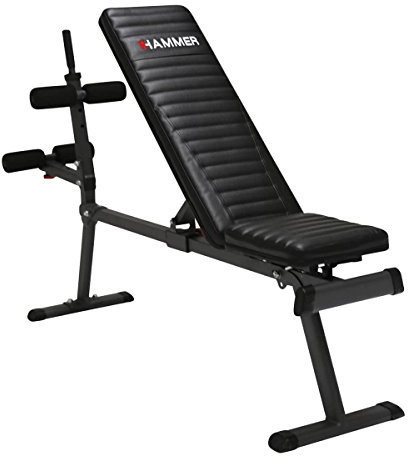 Hammer Ab Bench Perform One Hantelbank, Anthrazit/Schwarz, 160 x 32 x 119 cm