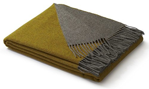 Biederlack Plaid, Ocker-Grau, 130x170