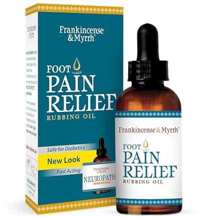 FRANKINCENSE & MYRRH Foot Pain Relief Rubbing Oil, Neuropathy Pain Relief for feet, Frankincense Essential Oil, Diabetic Lotion & Cream, Nerve, Neuropathy & Restless Legs Syndrome, Maximum Strength
