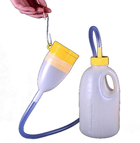 AUXPHOME Deluxe masculino orinal portátil para hombre, botella de orinar 1700 ml, colector de orina para hospital, casa, camping, coche, viaje, inodoro, urinario