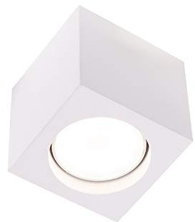 Pianeta Led PORTAFARETTO CUBOTTO IN GESSO DA SOFFITTO GU10 7X7 CM MOD. GINA SQUARE (CON LAMPADINA LUCE FREDDA (WHITE))