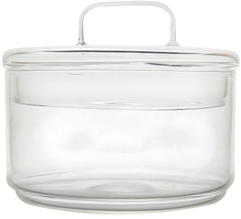 CALLARON Glass Bowl with Lid 15Oz Borosilicate Transparent Container Microwave Oven Safe Fruit Salad Snack Storage 4.33 X 3.74 Inch Kitchen Storage