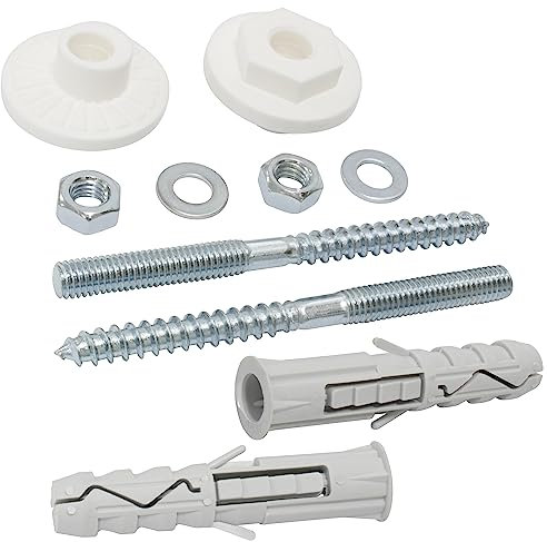 AERZETIX - C67232 - Kit de fijación (10 piezas) para lavabo suspendido tornillo/espárrago Ø8x100mm de doble rosca - taco Ø12x60mm en poliamida - fregadero sanitario hormigón ladrillo