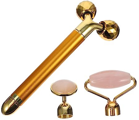 Beavorty 1 Satz Jade-massagegerät Gesichtsmassagerolle Vibrierende Gesichtsrolle Scraping Gesichtsroller Elektrisches Körpermassagegerät 3d Melone Kristall Aus Jadepulver