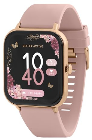 Reflex Active Series 23 Rose Gold Plated Pink Strap Fitness Calling Smart Watch