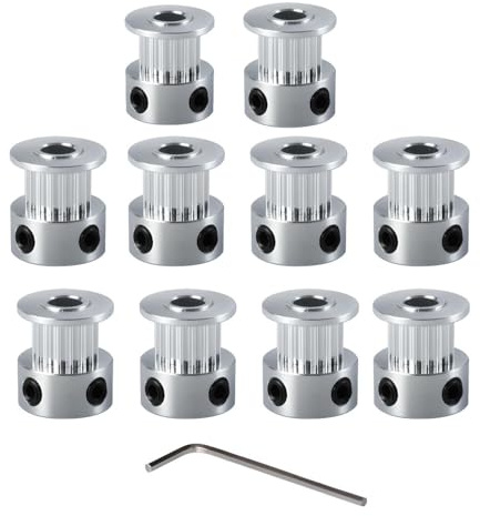 Super Print GT2 Pulley 20 Teeth 5mm bore Width 6mm Aluminum 20T Pulley Wheel for 6mm Width GT2 Timing Belt for 3D Printer,CNC (10pcs)