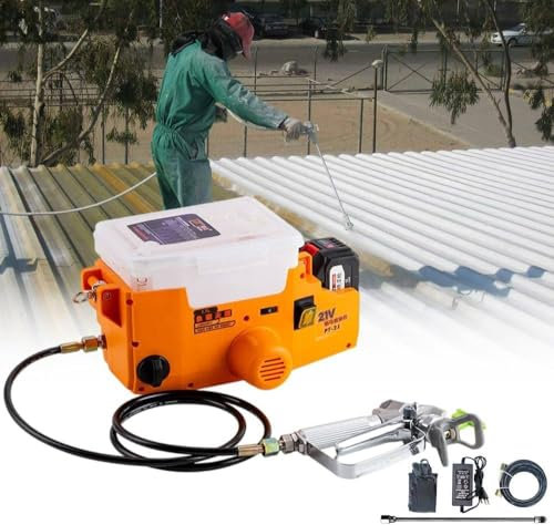 Spruzzatore di vernice airless da 500 W con 2 batterie al litio da 21 V piccolo zaino portatile pistola a spruzzo airless lacca in lattice, zaino per pistola a spruzzo elettrica da 1,7 l, 37 x 23 x 29