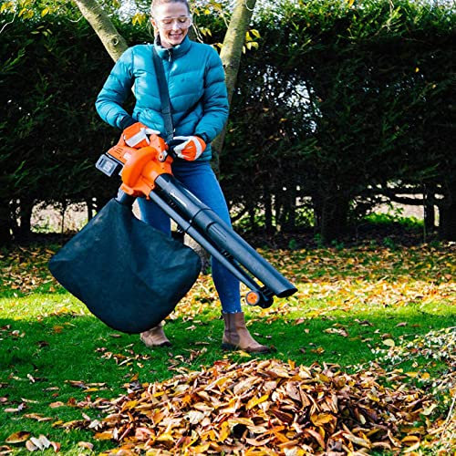POCDOKYZ Soplador de Hojas 3 en 1, Aspiradora de Hojas Eléctrica Multifuncional de 3 Jardines, Fácil de Almacenar, con Bolsa de Polvo de 35 L para Limpiar Hojas y Otros Residuos de Patios y Jardines