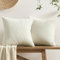 Softalker Kissebezug 35x35 Beige Weiß Cord Flauschig 2er Set Kissenhülle Kissenbezüge klein Kissen Dekokissen Couchkissen Sofakissenbezüge Modern Deko für Wohnzimmer Schlafzimmer Sofa Stuhl Büro