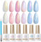 BORN PRETTY Aurora Gel Nail Polish 6 Colors Iridescent Glitter Pink White Purple Color Gel Drawing Nail Gel Polish Soak Off Swirl Shell Thread Effect U V Gel for Salon Home