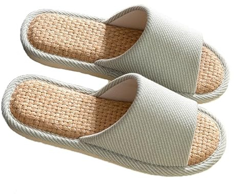 AioTio Confortable Lin Intérieur Pantoufles - Respirant et Confortable Chaussures Maison