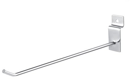 uyoyous Lot de 100 crochets muraux à lamelles 30 cm, 4,2 mm d'épaisseur, crochets muraux en métal, crochets muraux à lamelles, accessoires pour magasin, garage, vente au détail