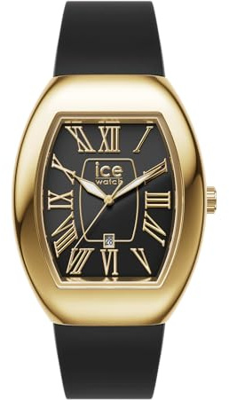 ICE-WATCH - Ice Dome Metal Black Gold - Montre dorée pour Femme avec Bracelet en Silicone - 024048 (Small)