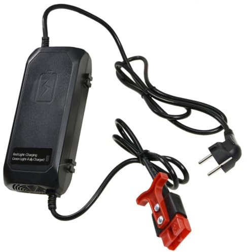 JAZGOT Cargador para transpaleta F4, 24V 5A. Modelo ESCH24V5A-G. Tensión de alimentación del rectificador: 185-240 V CA, 50-60 Hz 1,8 A.