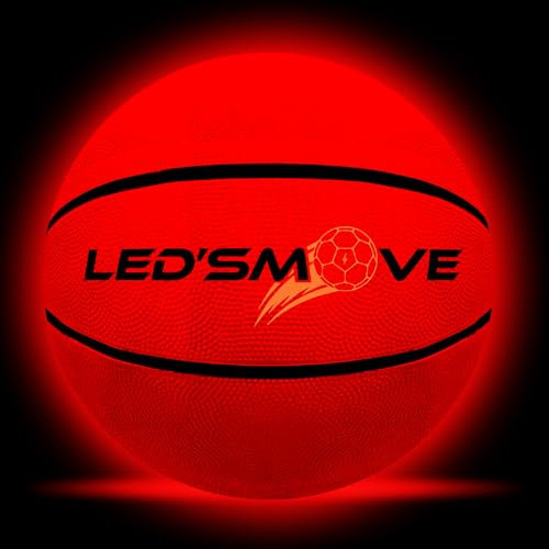 LED'S MOVE LED Leuchtender Basketball Outdoor Größe 7, leuchtende Spiele im Dunkeln, Leucht Ball Indoor and Outdoor Größe 7 USB Wiederaufladbar