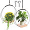 Fiotha 2 Pièces Suspension Plante Intérieure, Suspension Macramé pour Plante, avec Base en Bois, Crochet de Inclus, Support Pot de Fleurs et Plantes Intérieur et Extérieur