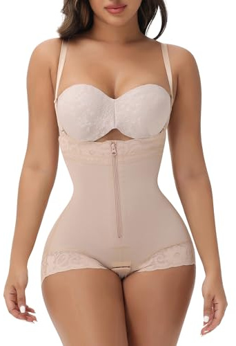 M MYODRESS Shapewear For Women Tummy Control Fajas Colombianas Moldeadoras Body Shaper Butt Lift Girdles Compression Garment, Beige, Medium