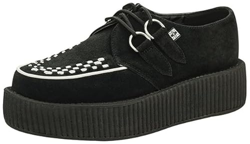 Icon Carnaby Street (T.U.K. Unisex Adults A8366 Black Suede Mondo Hi Sole Goth Creeper Sneakers, Lace Up Size UK 4-12 EU 38-46 (Black, UK Footwear Size System, Adult, Men, Numeric, Medium, 10)