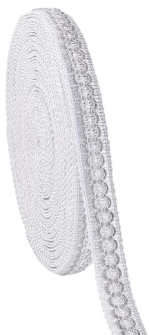 PH PandaHall 11m Nastro in Poliestere Intrecciato Passamaneria Decorativa Bianco, 21mm Nastro di Tessuto per Decorazione Casa Costumi Cuscino Tende Artigianato Fai Da Te