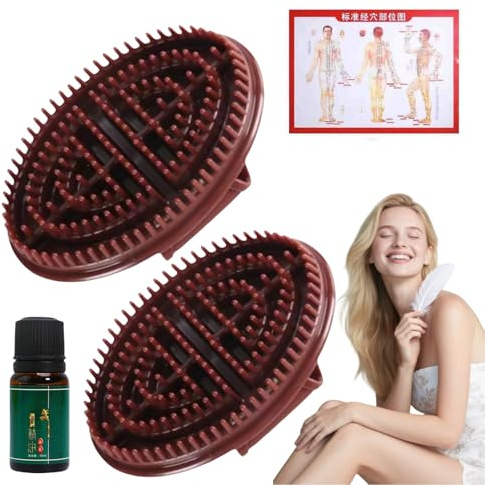 2PCS Meridian Brush Massage Brush,Meridian Pressure Brush,Relieve Muscle Fatigues Body Massage Brushes,Silicone Body Scrubber,Mass/Age Bru/sh,Silicone Bo/dy Scrubber Set,Ergonomic & Anti-Slip Handle