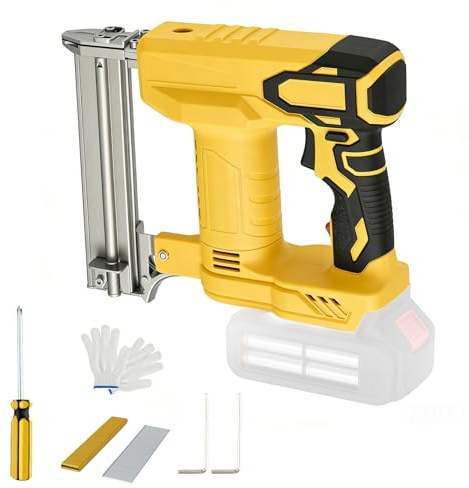 21V Cordless Brad Nailer, 2 in 1 Electric Nail Gun/Stapler Compatible with Dewalt 20V Battery, 18GA Brad Nails & Crown Staples for Home Improvement & Woodworking(No Battery)