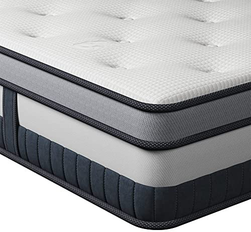 Vesgantti Matratze Klassik 26cm höhe 120x200 Härtegrad-H3 Taschenfederkernmatratze orthopädische 7-Zonen Kaltschaum Federkernmatratzen Öko-Tex Zertifiziert Mittelfest