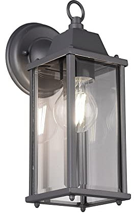 Trio Leuchten Lampada da parete Olona 201960142, in alluminio pressofuso color ruggine, vetro trasparente, non incluso 1 x E27