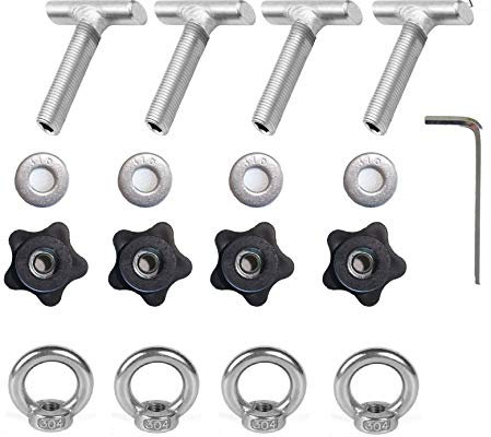 Vis de montage de rail avec écrous à œillets, 4 vis de fixation pour rail de verrouillage de charge avec œillet de fixation pour Multivan Bus Multiflexboard T5/T6 Viano 7h5883084c