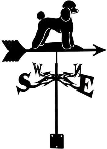 ANCNA-U Dachdekoration Garten Wetterfahne Pudel Hund Wetterfahne Metall Tier Wetterfahne Weihnachtsdekoration Outdoor Windfahne für Haus Garage Kuppel