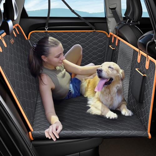 JOEJOY Hundedecke Auto Rückbank, Hundesitz Auto Rückbank Verbreitert mit Harter Unterseit, Hunde Autositz Ruckbank Wasserdicht Kratzfest rutschfest