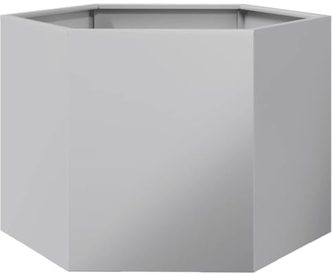 vidaXL Fioriera con fondo aperto, aiuola rialzata per giardino, terrazza, fioriera, contenitore per compost, acciaio zincato esagonale