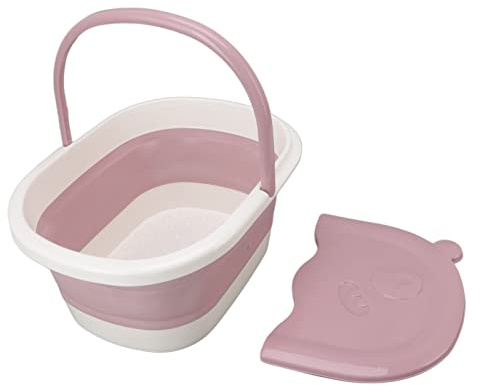 Fotbadkar, vikbart, fotbad, fotbadkar, hink för barn, fotbad, plasttvättställ (rosa)