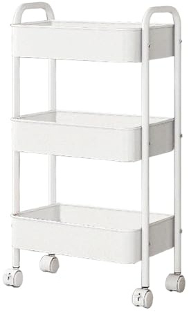 Carro con ruedas - carro de arrastre con ruedas, carro multiusos con ruedas | Carrito organizador móvil con 3 niveles, carro portarrollos de papel de cocina para y salón