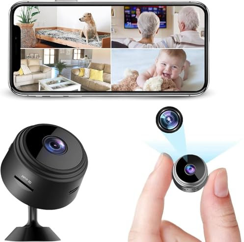 Caméra espionne,Mini caméra cachée,Prise en Charge de la Connexion WiFi,Prise en Charge de la Vision Nocturne,Disponible pour l'intérieur et l'extérieur,Caméra pour Animaux de Compagnie
