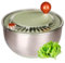 Hochwertige Edelstahl-Salatschleuder – 500 g Volumen/5L – Manuell mit Kurbelantrieb, rutschfestem Deckel & Wasserauslass – Spülmaschinengeeignet – Perfekt für frische Salate & Gemüse