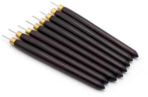 Toplionace Juego de 8 Herramientas para Grabado en Cobre - Agujas Profesionales para Grabado, Punta Seca y Grabado con Mango de ébano