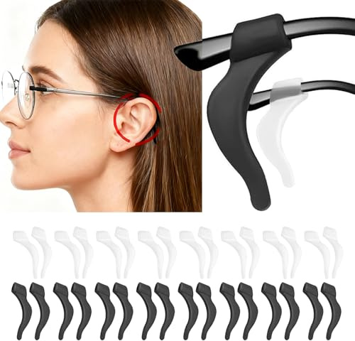 32 Pcs Silicone Ear Hooks,Glasses Ear Grips,Silicone Glasses Ear Cushion Grip,Eyeglass Ear Cushions,Glasses Ear Hooks,Glasses Grips Behind Ears Anti Slip,for Glasses, Sunglasses, Reading Glasses