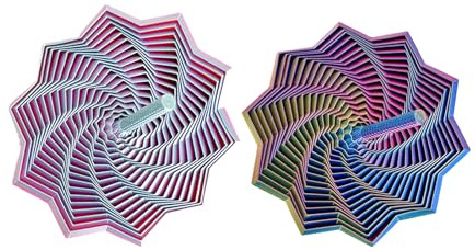 2 Pièces Étoile De Fidget Sensorielle, fractale Fidget Hexagon avec Poignée, Jouet Fidgets Imprimé en 3D Anti-Stress Apaisant Détente Concentration pour Enfant Adultes Maison Voyage Étude Travail