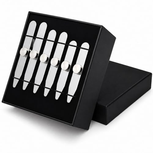 Men's Magnetic Collar Stays 2.2, 2.5, 2.75 Inch Shirt Stiffeners | Stainless Steel Construction, Upgraded Power Magnets, Sleek professional wear for elites, Special formal occasions