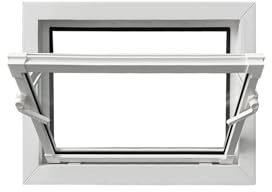 Framex Källarfönster 60 x 40 cm, vippfönster insida/utsida vit, dubbelglas 32 mm, PVC för källare, garage, verkstad och trädgårdshus