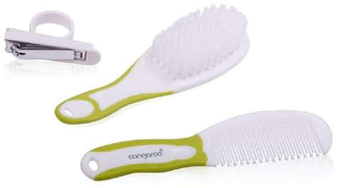 Set de soins capillaires et coupe-ongles pour bébé B1879, brosse, peigne, coupe-ongles, sans BPA