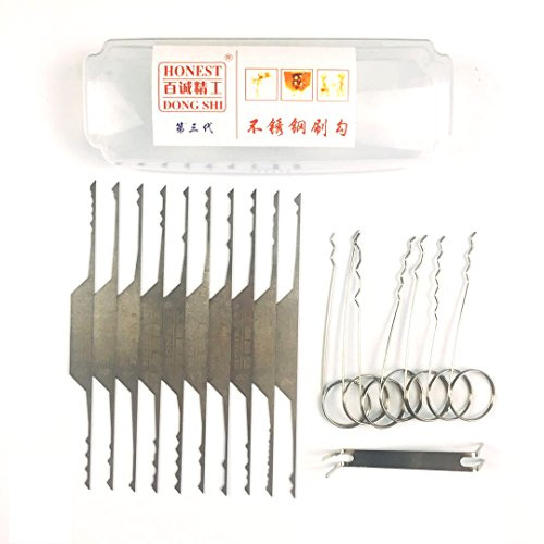 TPM Go Lot de 18 Râteaux de Crochetage de Serrure à Vague pour Serrure Ouverte