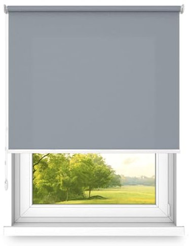 Free-hanging roller blind, wall or ceiling mounting, large size, fi 32, steel mount, semi-blackout, Dark Grey color, 1000x3000mm