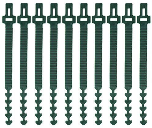 EMSea 10pcs Attache Câble en Caoutchouc Réglable, Sangles avec Boucle pour Plante Arbre Vigne Jardin Jardinage Agriculture 25cm