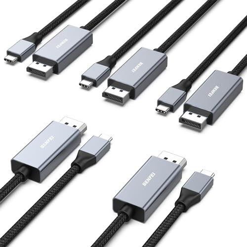 BENFEI USB C auf DisplayPort Kabel 1,8M(4K@144Hz/120Hz/60HZ,2K@240Hz/144Hz),5 Stück USB Typ C(Thunderbolt 5/4/3) zu DisplayPort Kabel für iPhone15 Pro/Max MacBook Pro/Air 2023 iPad Pro iMac S23 XPS 17