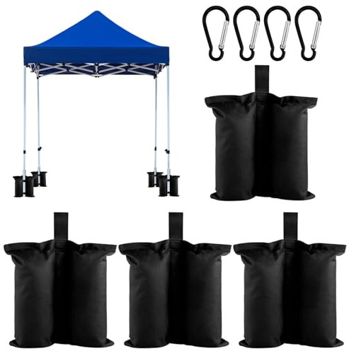 Lvjkes Lot de 4 Sac de Sable pour tonnelle,Pieds de Gazebo Sac lestage,Base de Panneau daffichage,Tissu Oxford imperméable,résistant aux déchirures,adapté aux auvents extérieurs,tonnelles et tentes