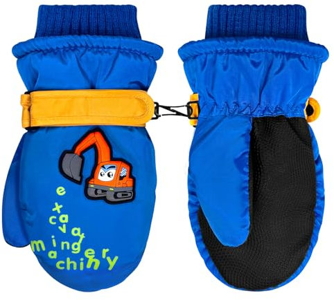 LeapBeast Kinder Skihandschuhe, 3-5 Jahre Kinderhandschuhe Wasserdicht, Winddicht Fäustlinge TPU Palme Kinderhandschuhe, Kinder Winterhandschuhe für Jungen und Mädchen (Königsblau)