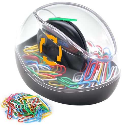 Paper Clip Holder, Mecyfaty Magnetic Paper Clips Dispenser Holder with Colorful Paperclips 100pcs, Upgraded Magnetic Design, Black Paperclip Holders for Desk School Office Supplies Organizer Accessory